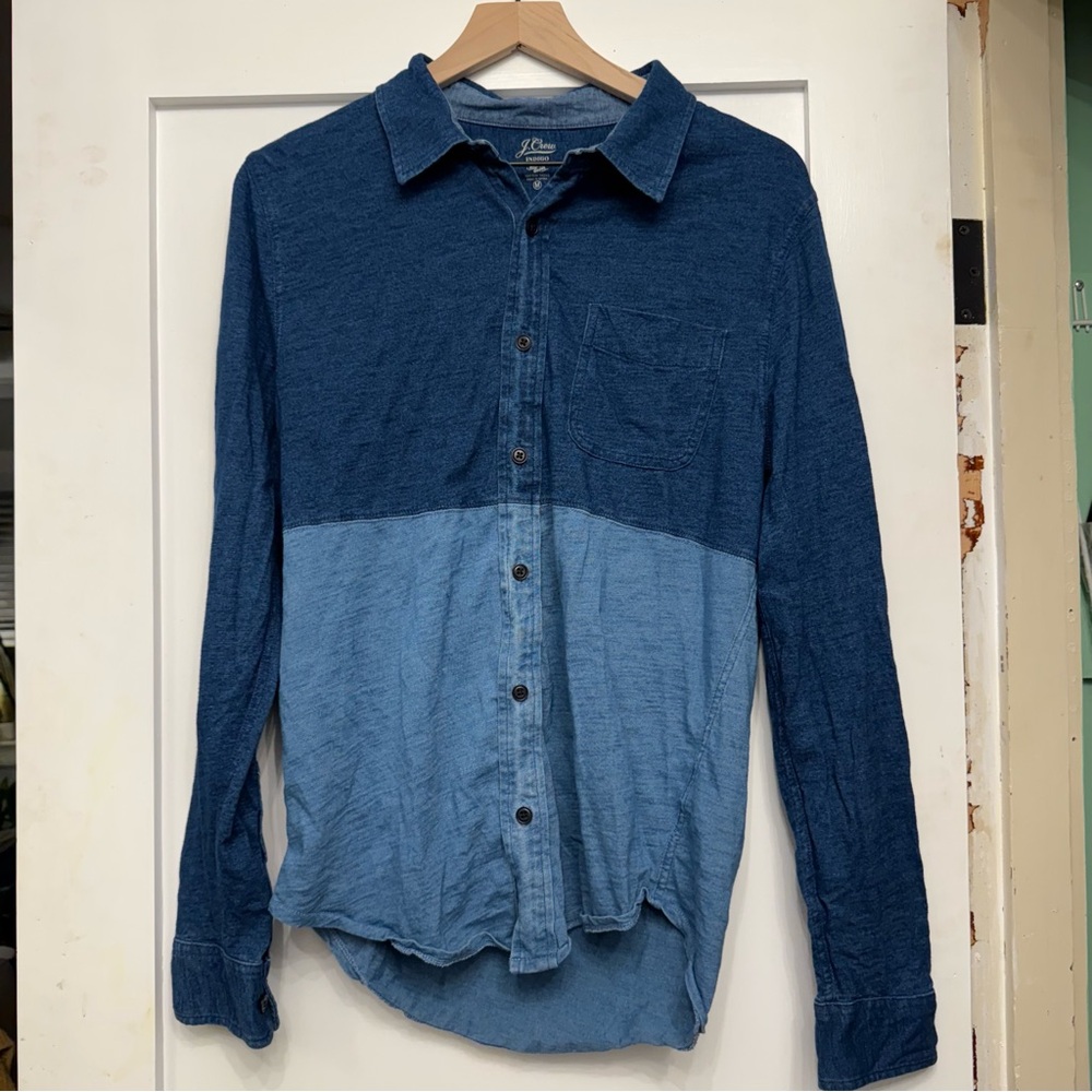 J.Crew - Indigo Knit Button Down Shirt
